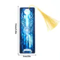 Translucent acrylic bookmark featuring a stunning fantasy wing and magic circle design with tassel. - SQTYU054