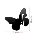 Acryl Weinglas Markierer Schmetterling Anhänger Detailansicht mit Produktabmessungen - Schmetterling / 2 mm Transparent