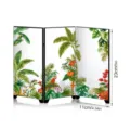 Mini desktop folding screen mirror decorative ornament with tropical botanical bird art - PF-JN-XFB112 (Boxed)