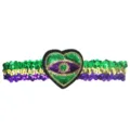 Mardi Gras Pailletten Haarreif Lila Gold Gruen Herz Party Karneval Haar Accessoire - Herz-Stil