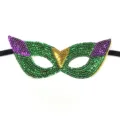 Pailletten Mardi Gras Half Gezicht Masker Groen Paars Goud Feest Oogmasker - Stijl A - Groen
