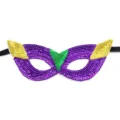 Mardi Gras pailletten half gezicht masker goud paars groen voor feestelijk oogmasker. - Type A-Paars