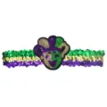 Mardi Gras Pailletten Haarreif in Lila Gruen Gold mit Narrenmaske Karneval Party Haarschmuck - Narr Typ A