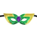 Mardi Gras pailletten half gezicht masker groen goud paars feest masquerade oogmasker rekwisiet - Stijl C (Groen)