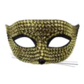 Masque de chat strass brillant bal masqué fête visage moitié diamant renard costume accessoire - Masque Chat Strass - Or