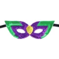 Mardi Gras Masker Pailletten Groen Paars Goud Carnaval Feest Oogmasker Kostuum Halve Gezicht - Type C-Paars