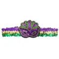 Carnaval pailletten haarband driekleurig feest haaraccessoire voor braziliaans feest - Eén maat / Masker stijl / Hoofdband