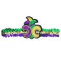 Mardi Gras Pailletten Haarreif Lila Grün Gold Karneval Kopfschmuck Party Kostüm Zubehör - Pfeil Stil D