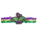 Mardi Gras pailletten haarband in paars, goud en groen met jester hoed variant voor feestje. - Eén maat / Hoed Stijl / Hoofdband