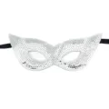 Zilveren pailletten masker, glanzend half gezicht oogmasker voor carnaval en feestjes. - Stijl D-Zilver