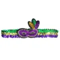Mardi Gras Pailletten Haarreif Lila Gold Grüne Feder Maske Kopfschmuck Party Kostüm - Maske Typ B