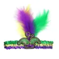 Mardi Gras veren en pailletten haarband kleurrijke feest haaraccessoire carnaval mooi - Eén maat / Hoed-Veerstijl / Hoofdband