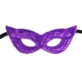 Paarse pailletten masker met zwarte band, ideaal voor feest, carnaval en verkleedpartij. - Stijl D - Paars