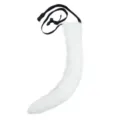 Witte pluche dierenstaart met verstelbare zwarte riem en gesp voor Halloween verkleedpartij. - Eén maat / Dierenstaart - Wit