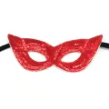 Rood pailletten masker voor feest carnaval, halfgelaat oogmasker met elastische band. - Stijl D (Rood)