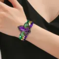 Kleurrijk Carnaval Pailletten Kraal Armband voor Mardi Gras Feest Kostuum Accessoire - Eén maat / Pijlpatroon / Polsband