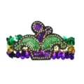 Mardi Gras pailletten jester kroon haarband kleurrijke feest festival kostuum accessoire - Eén maat / Hoed Stijl / Polsband