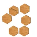 Aimants de réfrigérateur en bois hexagonaux avec grain naturel pour notes et décoration. - Hexagone / 12 Pièces/Pack