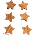 Wooden star shape decorative magnet craft piece, natural wood texture, 3.5cm size. - Pentagram