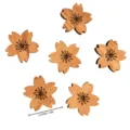 Wooden cherry blossom shaped fridge magnets decorative cute sticky notes holder 6pcs - Cherry Blossom