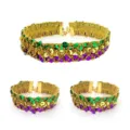 Mardi Gras feest pailletten halsketting en armband set carnaval kostuum accessoires - Eén maat / Choker en Armband / Patchwork Set