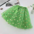 Groene tule tutu rok met gouden klaverblad print en strik in de taille voor feesten. - Eén maat / Bottoms / Iers Groen