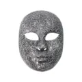 Silver wire textured full face Halloween mask for costume parties and cosplay events. - Silver Gray 3D Face Style (QLKL)