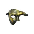 Masquerade masker half gezicht zwart goud vintage kostuum feestmasker voor halloween feest - Antiek Goud