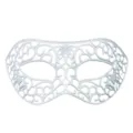 Witte filigrein masker half gezicht feest accessoire Halloween carnaval verkleed - Vintage Platte Stijl / Wit