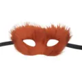 Orange flauschige Fell Halbgesicht Maske für Halloween Kostüm Party Maskerade Ball - Orange