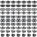 Vintage zwarte masker set voor feest halloween verkleedpartij maskerade optie variant - 70-delige Retro Maskerset