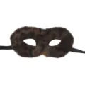 Flauschige Kunstpelz-Gesichtsmaske für Maskenball Halloween Party Kostümzubehör - Leopardenprint