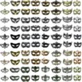 Halloween vintage half-gezicht masquerade masker feest kostuum retro optreden rekwisieten set - 80-delige Retro Maskerset