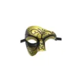 Maskerade Masker Half Gezicht Goud Zwart Glitter Venetiaans Feest Halloween Kostuum Accessoire - Fantoom Stijl-Goud Zwart