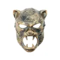 Halloween Tier Maske Vollgesicht Gold Schwarz Bestie Kostüm Party Kunststoff Requisite - Bronze Leopard