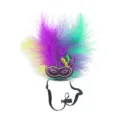 Cerchietto con piume per animali domestici, maschera con paillettes colorate. - Taglia unica / Maschera Tipo C