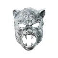 Silberne Tier Gesichtsmaske fuer Halloween Party Cosplay realistisches Bestien Kostuem - Leopard Silber