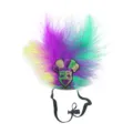 Accessorio per costume da festa per animali con piume di carnevale e maschera di paillettes. - Taglia unica / Stile Pagliaccio Magro
