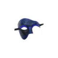 Blauw zwarte masker half gezicht met glitter wervelpatronen voor Halloween feestje dance. - Fantoom Stijl-Blauw Zwart