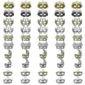 Vintage Venetiaans Masker Carnaval Halloween Feest Goud Zilver Accessoire Kostuum Props - 50-delige Retro Maskerset C