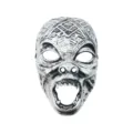 Maschera di plastica per Halloween viso pieno design animale spaventoso festa costume - Gorilla Argento