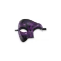 Zwarte paarse maskerade half gezicht masker Halloween feest kostuum podium prestatie rekwisiet - Fantoom Stijl-Zwart Paars