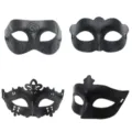 Zwarte masker set Halloween retro gezicht maskerade feest rekwisieten vier stuks - 4-delige Retro Maskerset