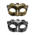 Vintage Masker Set Goud en Zilver Half Gezicht voor Halloween Feest en Kostuum - Vlinder 2-delige Set
