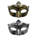 Retro masker set, goud en zilver verweerde halfgelaatsmaskers voor Halloween feest. - Puntig 2-delige Set