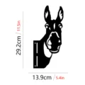Metal donkey garden art stake detail view showing dimensions 29.2cm height and 13.9cm width - JSTY030- (With 2 Screws + Expansion Tubes)