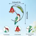 Metal stained glass hummingbird hanging wall decor double sided color window ornament 8in - JSTY361