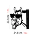 Funny donkey metal garden stake silhouette outdoor yard art decoration with sunglasses 29cm - JSTY034- (With 2 Screws + Expansion Tubes)