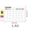 Detailansicht des magnetischen Monatskalender Whiteboards inklusive Zubehör und Maßen. - CT901: Größe L / OPP-Beutel