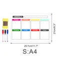 Magnetischer Wochenplaner Whiteboard A4 Kühlschrank Kalender Notiztafel mit Stiften - CT902: Größe S / OPP-Beutel